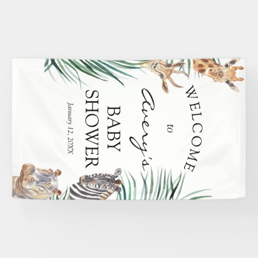 Oh Boy Safari Animals Banner Welcome Sign Banner 横断幕 (横)