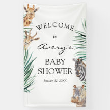Oh Boy Safari Animals Banner Welcome Sign Banner