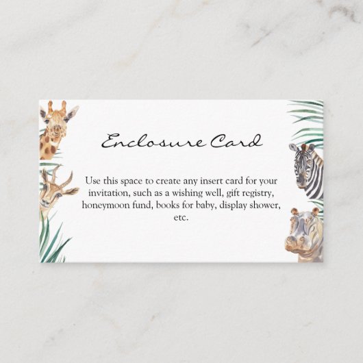 Oh Boy Safari Animals Enclosureカード エンクロージャーカード