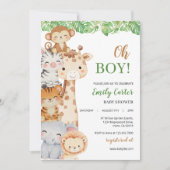Oh Boy! Safari Baby Shower Invitation 招待状 (正面)
