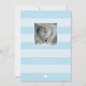 Oh Boy Scriptブルーハートコラージフォト誕生 案内状 (裏面)