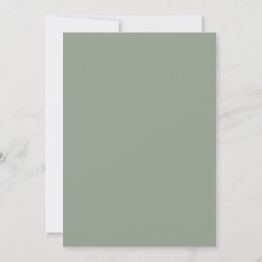 Oh Boy Script Sage Green Minimalist Baby Shower 招待状 (裏面)