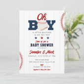 Oh Boy Slugger Baseball All In One Baby Shower 招待状 (スタンド正面)
