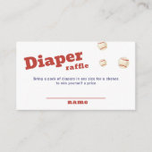 Oh Boy Slugger Baseball Diaper Raffle Baby Shower  エンクロージャーカード (正面)