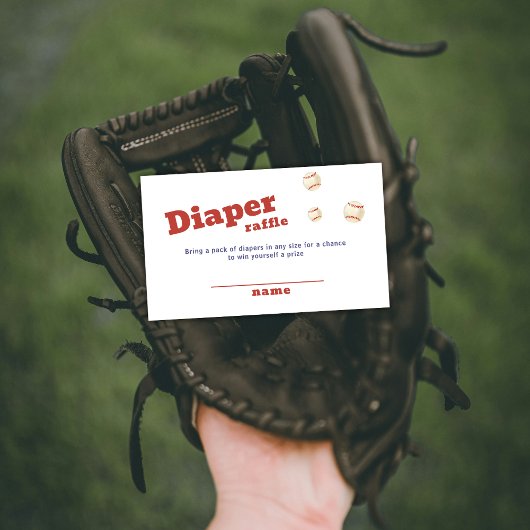 Oh Boy Slugger Baseball Diaper Raffle Baby Shower  エンクロージャーカード