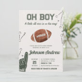 Oh Boy Sports Football Baby Shower 招待状 (スタンド正面)