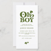 Oh Boy St. Patrick's Day Baby Shower Digital Evite 案内状 (正面)