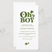 Oh Boy St. Patrick's Day Baby Shower Digital Evite 案内状 (正面/裏面)