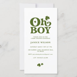 Oh Boy St. Patrick's Day Baby Shower Digital Evite 案内状