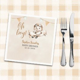 Oh Boy, Teddy Bear Baby shower boy スタンダードカクテルナプキン