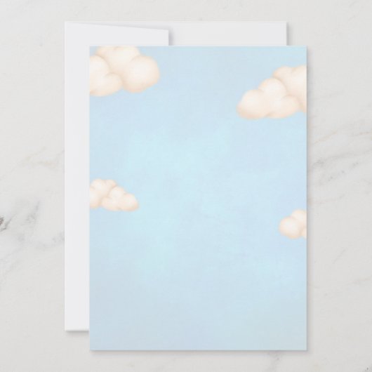 Oh Boy, Teddy Bear Baby shower boy 招待状 (裏面)