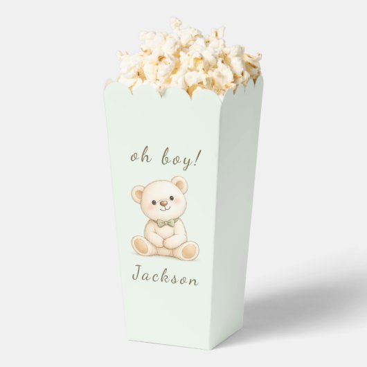 Oh Boy Teddy Bear Baby Shower Popcorn  フェイバーボックス (はじけた状態)