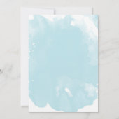 Oh Boy Teddy Bear Blue Hot Air Balloon Baby Shower 招待状 (裏面)