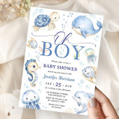 Oh Boy Under The Sea Ocean Baby Shower Invitation 招待状