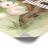 Oh Boy Water Color Woodland Safari Animal Welcome ポスター (角)