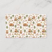 Oh Boy Watercolor Woodland Bear Baby Shower エンクロージャーカード (裏面)
