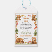 Oh Boy Watercolor Woodland Bear Baby Shower ギフトタグ (正面)