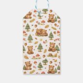 Oh Boy Watercolor Woodland Bear Baby Shower ギフトタグ (裏面)