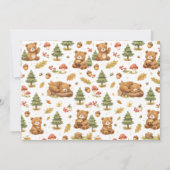 Oh Boy Watercolor Woodland Bear Baby Shower 招待状 (裏面)