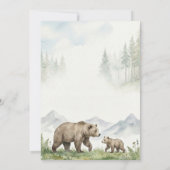 Oh Boy Watercolor Woodland Bear Baby Shower 招待状 (裏面)