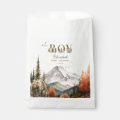 Oh Boy Woodland 素朴 Bear Mountain Baby Shower フェイバーバッグ (正面)