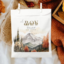 Oh Boy Woodland 素朴 Bear Mountain Baby Shower フェイバーバッグ