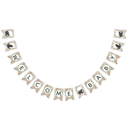 Oh Boy Woodland Bear Adventure Welcome Baby Banner バンティングフラッグ (全)