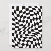 Oh Boy! Yellow Checkered Happy Face Baby Shower 招待状 (裏面)