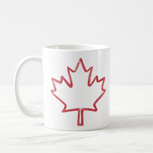 Oh Canada Day Red Canadian Maple Leaf crayon Paint コーヒーマグカップ (左)