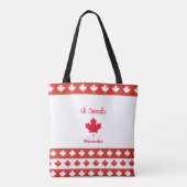 Oh Canada | Elegant Red Maple Leaf トートバッグ (裏面)