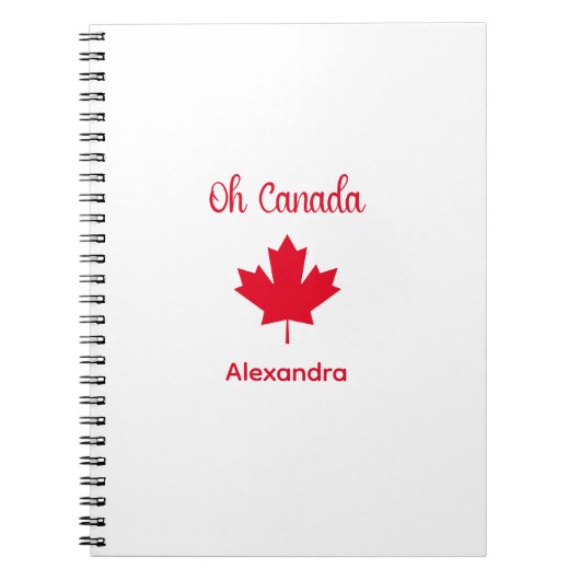 Oh Canada | Elegant Red Maple Leaf ノートブック (正面)