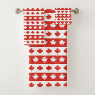 Oh Canada   Elegant Red Maple Leaf バスタオルセット