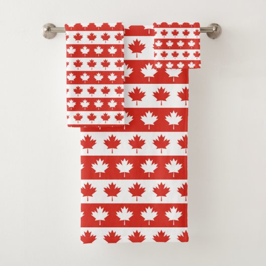 Oh Canada | Elegant Red Maple Leaf バスタオルセット (インサイチュ)