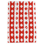 Oh Canada | Elegant Red Maple Leaf ミディアムペーパーバッグ (裏面)