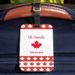 Oh Canada Elegant Red Maple Leaf ラゲッジタグ