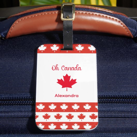 Oh Canada | Elegant Red Maple Leaf ラゲッジタグ (正面インサイチュ2)