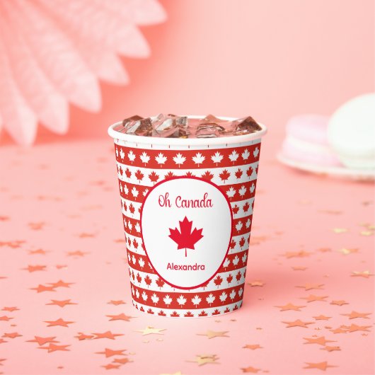 Oh Canada | Elegant Red Maple Leaf 紙コップ (インサイチュ)