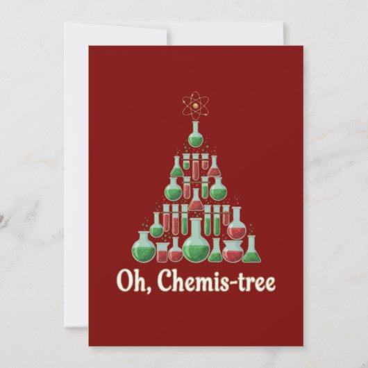 Oh Chemis-tree Funny Science Chemistry Christmas  サンキューカード (正面)