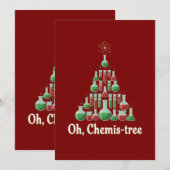 Oh Chemis-tree Funny Science Chemistry Christmas  サンキューカード (正面/裏面)