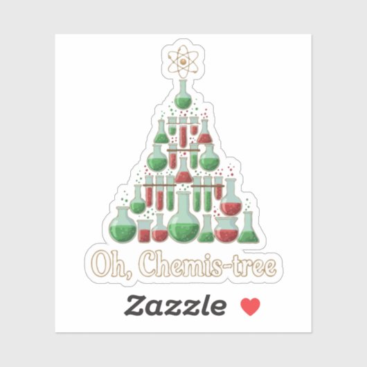 Oh Chemis-tree Funny Science Chemistry Christmas シール (シート)