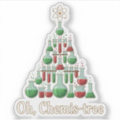 Oh Chemis-tree Funny Science Chemistry Christmas シール (正面)