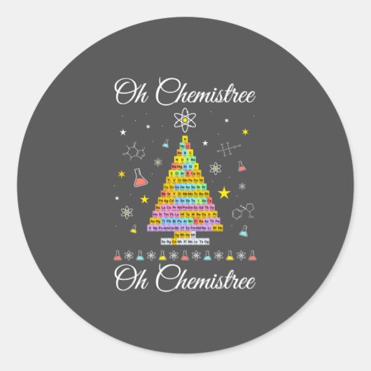 Oh Chemistree定期カラフル表要素Che ラウンドシール (正面)