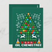 Oh Chemistree Christmas Chemistry Science Periodic ポストカード (正面/裏面)