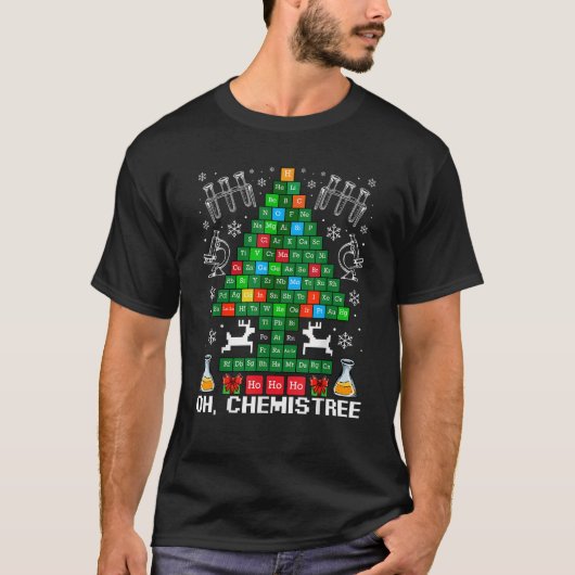 Oh Chemistree Christmas Tree Chemistry Science Fun Tシャツ (正面)