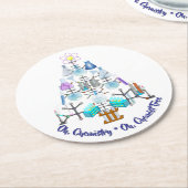 Oh Chemistry, Oh Chemist Tree Christmas ラウンドペーパーコースター (アングル)