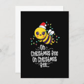 Oh Christmas Bee Xmas Family Holidays Kawaii Mom C 招待状 (正面/裏面)