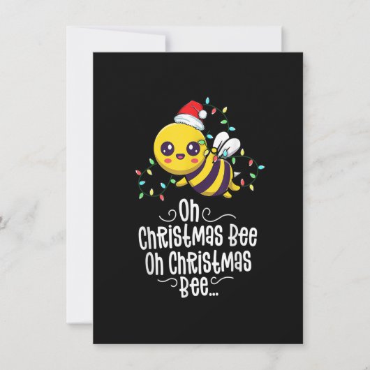 Oh Christmas Bee Xmas Family Holidays Kawaii Mom C 招待状 (正面)