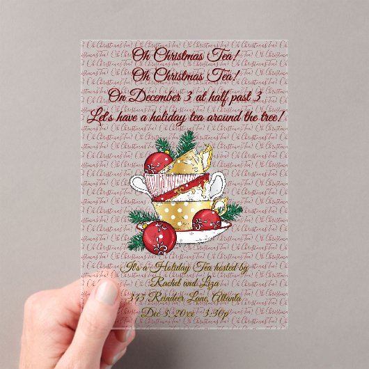 Oh Christmas Tea! アクリル招待状 (インサイチュ (ポータブル))