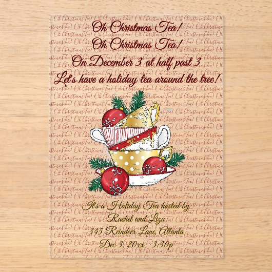 Oh Christmas Tea! アクリル招待状 (正面)