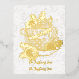 Oh Christmas Tea!  Oh Christmas Tea! 箔シーズンポストカード